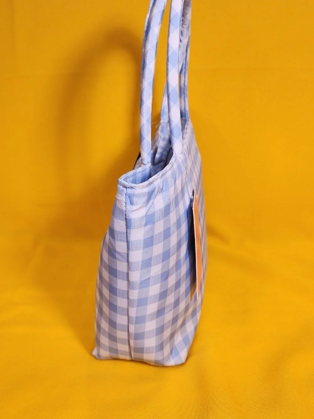 Betsey Johnson Blue and White Gingham Insulated Lunch Tote Bag NEW